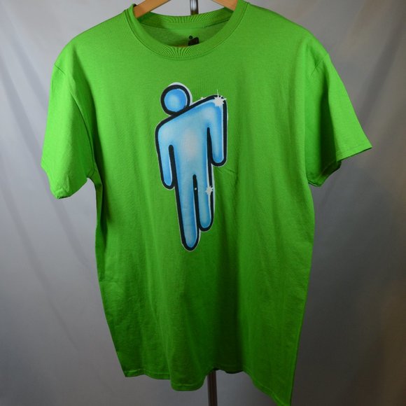 Top Shop BillieEilish Women's Size Large Lime Green Blohsh Graphic Tee Shirt - Picture 1 of 8